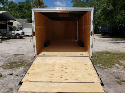 Diamond Cargo 8.5x24 TA Trailer - White, Ramp, Side Door, D-Rings - Image 5