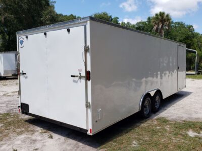Diamond Cargo 8.5x24 TA Trailer - White, Ramp, Side Door, D-Rings - Image 4