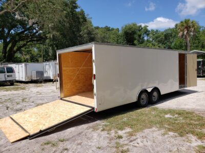 Diamond Cargo 8.5x24 TA Trailer - White, Ramp, Side Door, D-Rings - Image 3