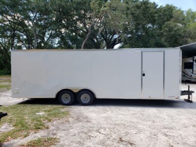 Diamond Cargo 8.5x24 TA Trailer - White, Ramp, Side Door, D-Rings - Image 2