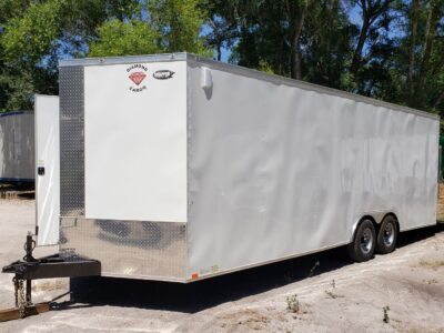 Diamond Cargo 8.5x24 TA Trailer - White, Ramp, Side Door, 5K Axles, D-Rings, Extra Height - Image 2