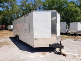 Diamond Cargo 8.5x24 TA Trailer - White, Ramp, Side Door, 5K Axles, D-Rings, Extra Height, Insulated