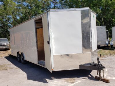Diamond Cargo 8.5x24 TA Trailer - White, Ramp, Side Door, 5K Axles, D-Rings, Extra Height - Image 13
