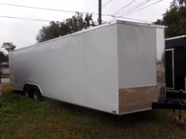 Diamond Cargo 8.5x24 TA Trailer - White, Ramp, Side Door, 5K Axles, D-Rings