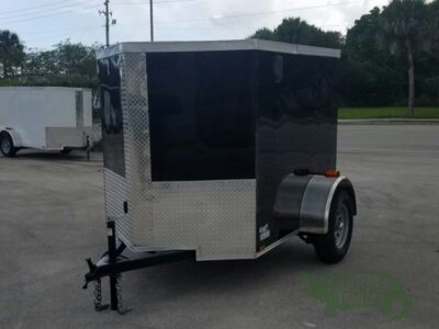 Quality Cargo 5x6 SA Trailer - Black, Barn Door, Side Vents - Image 2