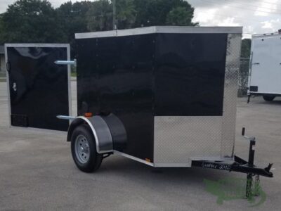Quality Cargo 5x6 SA Trailer - Black, Barn Door, Side Vents - Image 12
