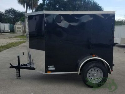 Quality Cargo 5x6 SA Trailer - Black, Barn Door, Side Vents - Image 3