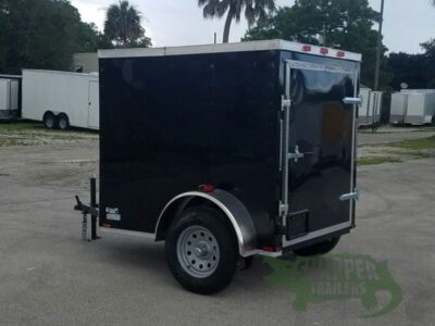 Quality Cargo 5x6 SA Trailer - Black, Barn Door, Side Vents - Image 5