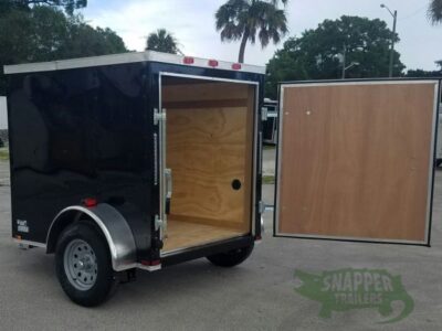 Quality Cargo 5x6 SA Trailer - Black, Barn Door, Side Vents - Image 4