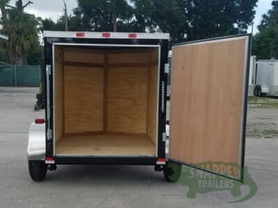 Quality Cargo 5x6 SA Trailer - Black, Barn Door, Side Vents - Image 6