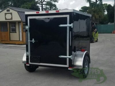 Quality Cargo 5x6 SA Trailer - Black, Barn Door, Side Vents - Image 9