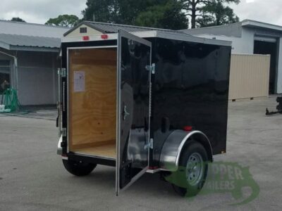 Quality Cargo 5x6 SA Trailer - Black, Barn Door, Side Vents - Image 8