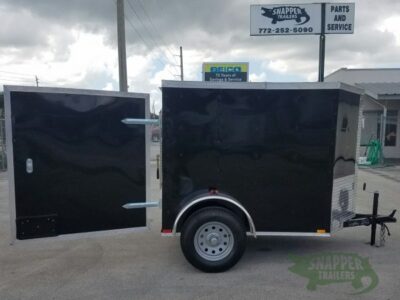 Quality Cargo 5x6 SA Trailer - Black, Barn Door, Side Vents - Image 10