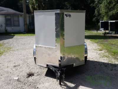 Quality Cargo 5x6 SA Trailer - White, Barn Door, Side Vents - Image 15