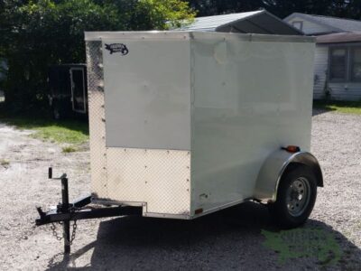 Quality Cargo 5x6 SA Trailer - White, Barn Door, Side Vents - Image 2
