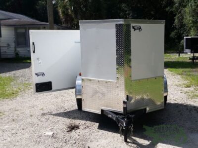 Quality Cargo 5x6 SA Trailer - White, Barn Door, Side Vents - Image 13