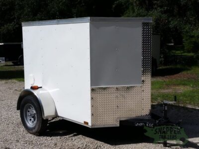 Quality Cargo 5x6 SA Trailer - White, Barn Door, Side Vents - Image 14