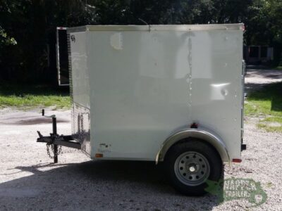 Quality Cargo 5x6 SA Trailer - White, Barn Door, Side Vents - Image 3