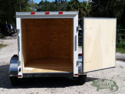 Quality Cargo 5x6 SA Trailer - White, Barn Door, Side Vents - Image 6
