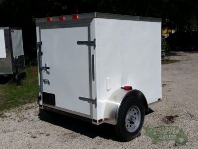 Quality Cargo 5x6 SA Trailer - White, Barn Door, Side Vents - Image 9