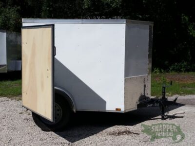 Quality Cargo 5x6 SA Trailer - White, Barn Door, Side Vents - Image 10