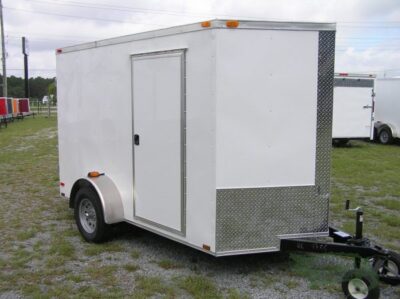 Quality Cargo 6x10 SA Trailer - White, Barn Doors, Side Door, Extra Height, Brakes, Radial Upgrade - Image 12