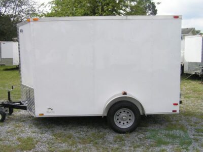 Quality Cargo 6x10 SA Trailer - White, Barn Doors, Side Door, Extra Height, Brakes, Radial Upgrade - Image 3