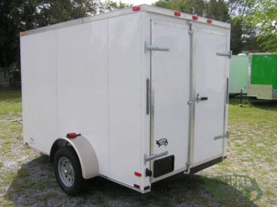 Quality Cargo 6x10 SA Trailer - White, Barn Doors, Side Door, Extra Height, Brakes, Radial Upgrade - Image 5