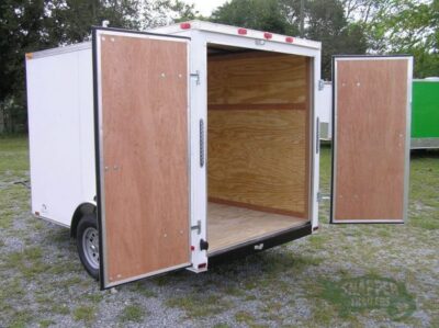 Quality Cargo 6x10 SA Trailer - White, Barn Doors, Side Door, Extra Height, Brakes, Radial Upgrade - Image 4