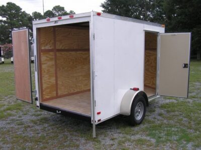Quality Cargo 6x10 SA Trailer - White, Barn Doors, Side Door, Extra Height, Brakes, Radial Upgrade - Image 8