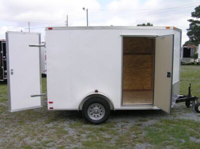 Quality Cargo 6x10 SA Trailer - White, Barn Doors, Side Door, Extra Height, Brakes, Radial Upgrade - Image 10