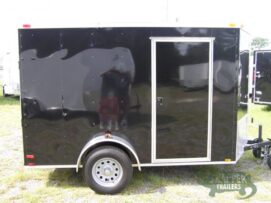 Quality Cargo 6x10 SA Trailer - Black, Ramp, Side Door, Extra Height