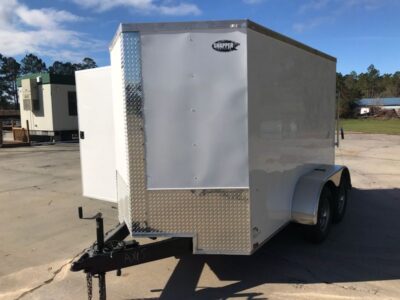 Quality Cargo 6x10 TA Trailer - White, Ramp, Side Door, Extra Height, 5K Axles, I-Beam Main Rails - Image 5