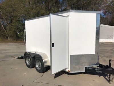 Quality Cargo 6x10 TA Trailer - White, Ramp, Side Door, Extra Height, 5K Axles, I-Beam Main Rails - Image 3