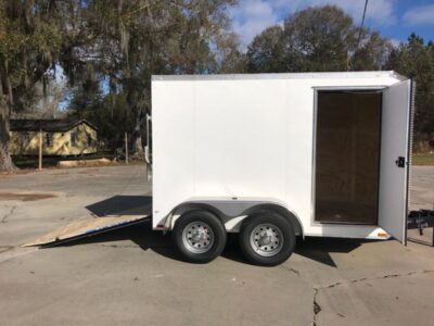 Quality Cargo 6x10 TA Trailer - White, Ramp, Side Door, Extra Height, 5K Axles, I-Beam Main Rails - Image 8