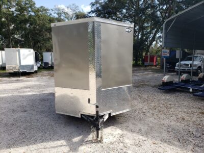 Quality Cargo 6x12 SA Trailer - Pewter, Ramp, Side Door, Extra Height, Insulated - Image 9