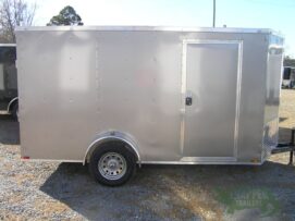 Quality Cargo 6x12 SA Trailer - Pewter, Ramp, Side Door, Extra Height