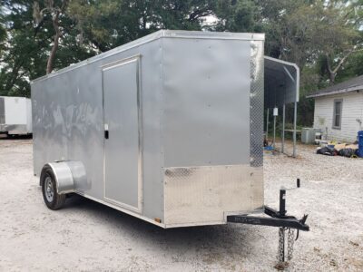 Quality Cargo 6x14 SA Trailer - Silver Frost, Ramp, Side Door, Extra Height - Image 15