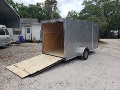 Quality Cargo 6x14 SA Trailer - Silver Frost, Ramp, Side Door, Extra Height - Image 10