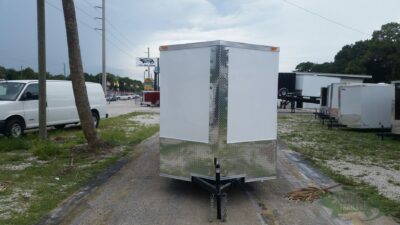 Quality Cargo 6x14 SA Trailer - White, Ramp, Side Door, Extra Height, 2 5/16in Coupler - Image 13