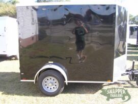 Quality Cargo 6x8 SA Trailer - Black, Double Barn Doors, Extra Height