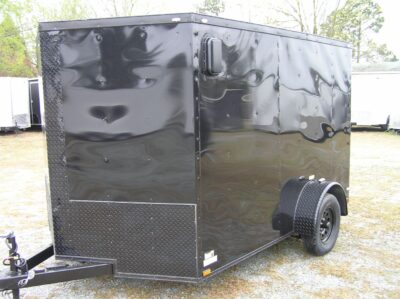 Quality Cargo 7x10 SA Trailer - Black, Ramp, Side Door, Extra Height, Electric Brakes, Blackout - Image 2