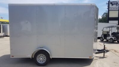 Quality Cargo 7x12 SA Trailer - Silver Frost, Ramp, Brakes, Extra Height