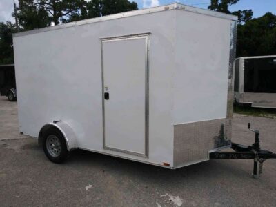 Quality Cargo 7x12 SA Trailer - White, Ramp, Side Door, Brakes, Extra Height, Heavy Duty Walls and Floor - Image 13