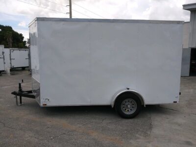 Quality Cargo 7x12 SA Trailer - White, Ramp, Side Door, Brakes, Extra Height, Heavy Duty Walls and Floor - Image 4