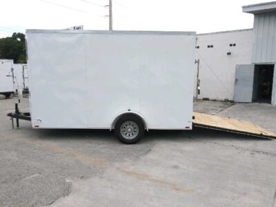 Quality Cargo 7x12 SA Trailer - White, Ramp, Side Door, Brakes, Extra Height, Heavy Duty Walls and Floor - Image 3