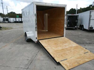 Quality Cargo 7x12 SA Trailer - White, Ramp, Side Door, Brakes, Extra Height, Heavy Duty Walls and Floor - Image 5