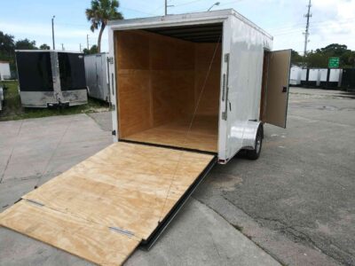 Quality Cargo 7x12 SA Trailer - White, Ramp, Side Door, Brakes, Extra Height, Heavy Duty Walls and Floor - Image 9