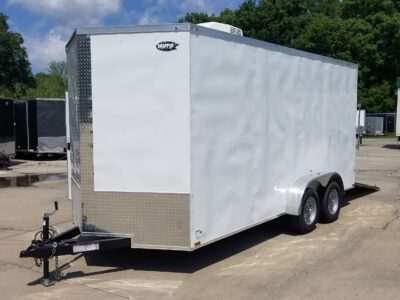 Quality Cargo 7x16 TA Trailer - White, Ramp, Side Door, Extra Height, Insulated, AC - Image 2