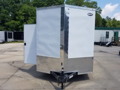 Quality Cargo 7x16 TA Trailer - White, Ramp, Side Door, Extra Height, Insulated, AC - Image 16